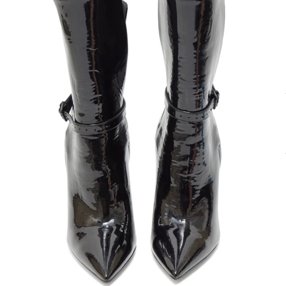 NIB Saint Laurent Kiki patent booties heels boots - Picture 6 of 9